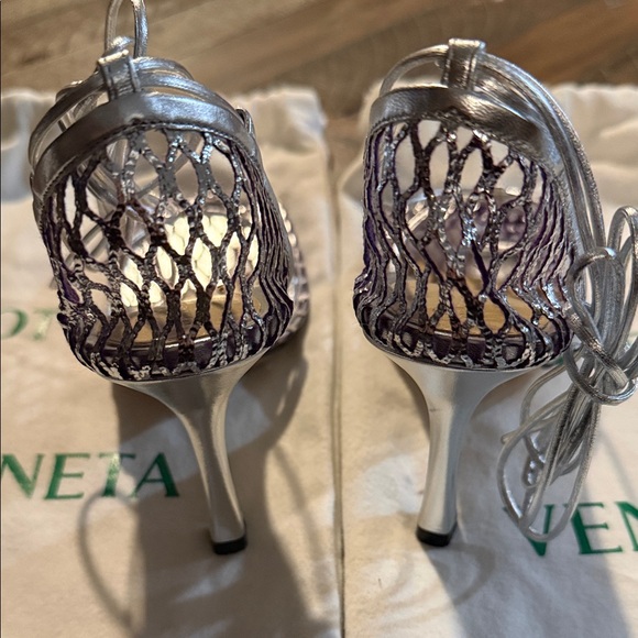 Bottega Veneta Silver/Purple Mesh Heels - Picture 4 of 5